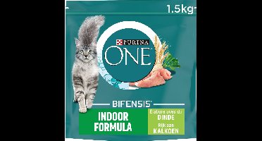 2x Purina ONE Indoor - Kattenvoer - Kalkoen & Volkoren Granen -1.5kg