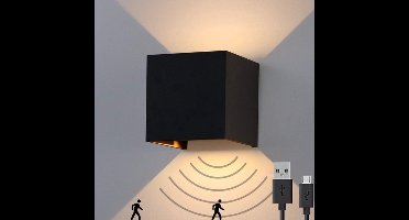 LED Wandlamp met bewegingssensor - Zwart - 6W