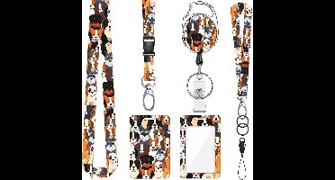 Nek en Pols Keycords met Uittrekbare Sleutelhanger & Badgehouder - Afneembare Lanyard - Trekkoord Badge Pashouder - Clip Keykoord - Intrekbare Houder voor Kaart/Sleutels - Universeel Telefoon, GSM Koord - Sleutelkoord/Nekkoord - Telefoonkoord Ketting