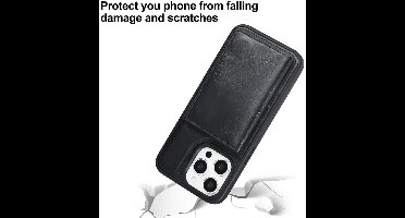 TUNIQ iPhone 15 Pro Backcover hoesje met afneembare Pasjeshouder - Zwart