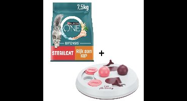 Trixie Cat Activity Flip Board Wit & Purina One Sterilcat Kattenbrokken Kip & Tarwe