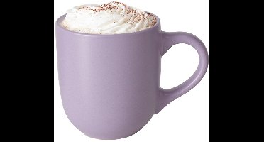 Boltze Koffiemokken Paris - 1x stuks - Keramiek - pastel lila paars - 300 ml - 8 x 10 cm