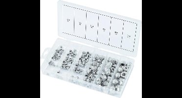 KS Tools 150-delige Moerenset metrisch roestvrij staal M3-M10