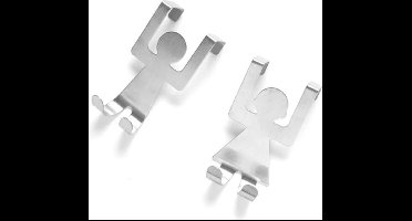 New Age Devi - RVS Haakjes Set | Voor een opgeruimd en stijlvolle keuken | 1 mannetje en vrouwtje | Perfect voor handdoeken en deuren