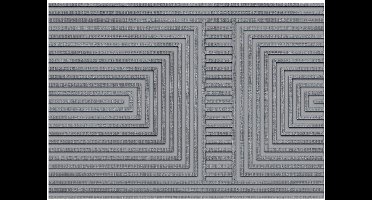 MD Entree - Deurmat - Schoonloopmat - Impression Zen - Squares Grey - 50 x 75 cm