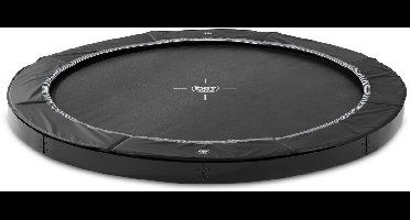 EXIT InTerra Sporttrampoline ø427cm - Groundlevel - Rond - Voor Kinderen - Zwart