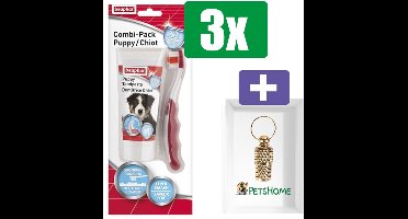 Beaphar Tandpasta En Borstel Combi-Pack Puppy - 3 Stuks - Inclusief PetsHome Goudkleurige Adreskoker