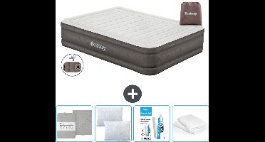 Bestway luchtbed - 2-Persoons - 152 x 203 x 46 cm - Bruin - Inclusief pomp - Hoeslaken - Kussen - Kussenbeschermer en Reparatieset
