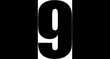New Age Devi - Cijfersticker - zwart - 10 x 5 cm - Kliko - brievenbus - deuren - containers - voorraadbakken - ramen - nummer 9 wordt Cijfersticker - zwart - 10 x 5 cm - Kliko - brievenbus - deuren - containers - voorraadbakken - ramen - nummer 9