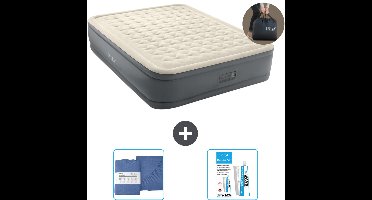 Intex Luchtbed - 2-Persoons - 152 x 203 x 46 cm - Grijs - Inclusief pomp - Hoeslaken en Reparatieset