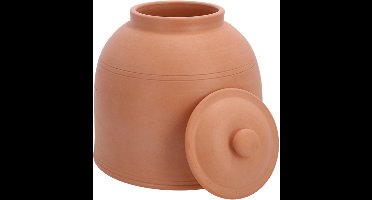 Bleekpot terracotta L met deksel