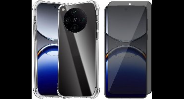 Hoesje geschikt voor Oppo Find X8 Pro - Privacy Screenprotector Volledig Dekkend Glas - Shockproof Transparant
