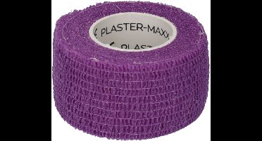 5-pack Plastermaxx Pleisters op rol Waterproof - Hypoallergene & elastische pleister - Paars - werkt zonder lijm - Rekbaar - anti allergisch - latex vrij - absorbeert bloed - afscheurbaar - lengte 450cm x breedte 2,8cm - voor thuis of op reis