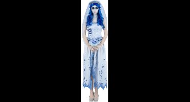 Smiffys Kostuum jurk -S- Corpse Bride, Emily Wit/Blauw