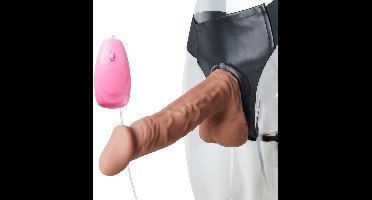 Realistische Vibrerende Strap-On Dildo met Balzak – Harnas Inclusief – Voor Koppelplezier & Rollenspel