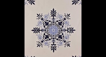 DUTCH WALLCOVERINGS Behang tegel beige en blauw 7277-5