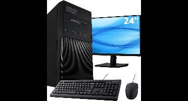 ScreenON - AMD Office Pro PC SET - (24" Monitor + Muis & Toetsenbord) - Ryzen 7 PRO 5750G - 1000GB SSD - 32GB RAM - DVD - Cardreader - WiFi + Bluetooth - Windows 11