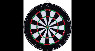 Dartbord Flocked 45 cm – 2,5 cm Dik – Inclusief 6 Steeltip Darts 18 gram – Trainingset – Recreatief Dartspel voor Thuis, Kantoor en Kantine – Longfield