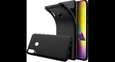 Ntech Hoesje Geschikt Voor Samsung Galaxy M20 Hoesje Silicone Hoesje Flexible & Scratch Resistent TPU Case - Zwart
