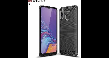 Hoesje Geschikt Voor Samsung Galaxy A40 Hoesje Brushed TPU - Matt Zwart