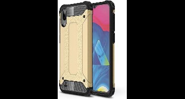 Ntech Hoesje Geschikt Voor Samsung Galaxy M10 Hybrid Armor Hoesje - Goud