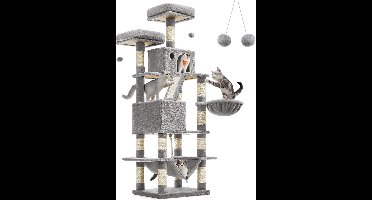 Hoppa! Krabpaal voor katten - Meerdere niveaus - 46 x 56 x 169 cm (L x B x H)