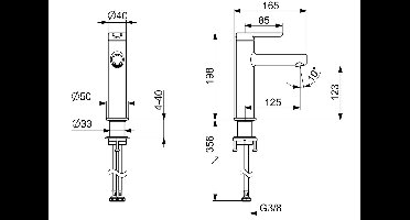 Hansa Designo - Wastafelkraan Style, chroom 51882293