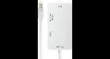 Mini DisplayPort 1.2 naar HDMI, DVI en VGA adapter / wit - 0,15 meter