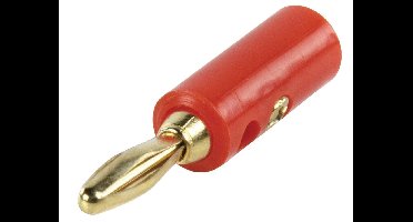 Banaan connector voor luidsprekerkabel tot 4 mm - verguld / rood