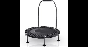 Fitness Trampoline - Mini Trampoline - 40 Inch - Vouw - Fitness Rebounder - Max. Gewicht 150KG - Indoor Oefening met Handgreep - Zwart