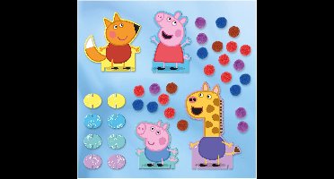 Peppa Pig pompom plakken - knutselset 4 figuren - creatief speelgoed, peuter, kleuter Bambolino Toys knutselen - schoencadeau Sint