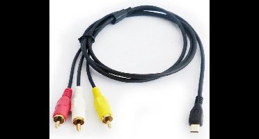 Camera Tulp composiet A/V kabel compatibel met Sony VMC-15MR2 / zwart - 1,5 meter