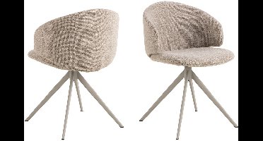 Giga Living Eetkamerstoel Valerie - Beige Stof - Zithoogte 49,5cm