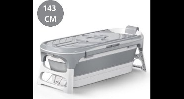 Livista Opvouwbaar bad - Bad Grijs - Zitbad - Inklapbaar - Bath Bucket - 143 CM LANG - - Incl. Badkussen & Bad Accessoires