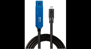 LINDY 43380 USB-kabel USB 3.2 Gen1 USB-A bus, USB-C stekker 5.00 m Zwart/blauw