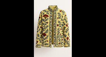 HS - Handmade Borduurjas Bold Botanicals – Unieke Stijl – One Size