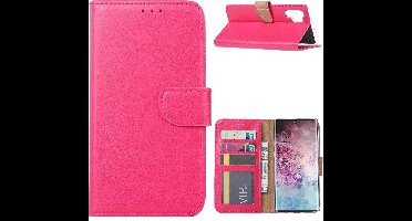 Ntech Portemonnee Hoesje Geschikt Voor Samsung Galaxy Note 10 Plus - Pink/Roze