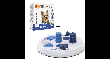 Trixie Dog Activity Flip Board Wit/Blauw met BF Schapenvet Knoflook Mini-Bonbons