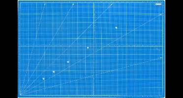 DESQ® Professionele Snijmat - 90 x 120 cm - Dubbelzijdig bedrukt - 5 laags - A0 - Zelfherstellend - Blauw