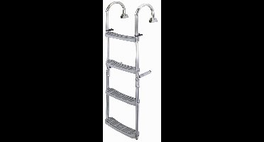 Plastimo RVS Zwemtrap met 5 treden opklapbaar - 2 vast, 3 klapbaar - horizontale montage