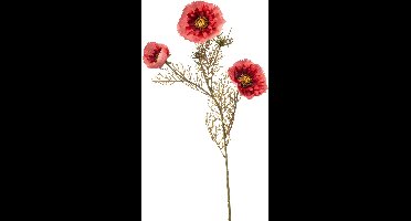 Emerald - Kunstbloem Klaproos 68cm roze - Kunstplant voor binnen