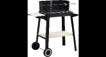 vidaXL Houtskoolbarbecue staand met wieltjes