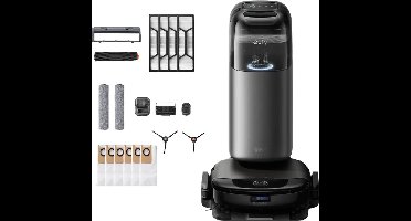 eufy S1 Pro Complete Robotstofzuiger + Vervangingssets All-in-One Station met dweilfunctie - Robot Vacuum -- 8.000 Pa Zuigkracht, Slimme Obstakelvermijding, Multi-Level Mapping, Automatische dweilterugtrekking