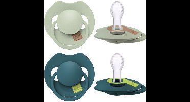 Difrax LOVI Dynamische Prime Fopspeen - 6 tot 18 Maanden - Lichtgroen & Groen - 2 Stuks