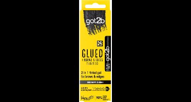 Got2b Glued 2-in-1 Brows & Edges Zwart – Getinte Wenkbrauwgel & Haarlijn Gel – Brow Gel met Kleur – Langdurige Hold – Vegan – Parfumvrij - 16ml