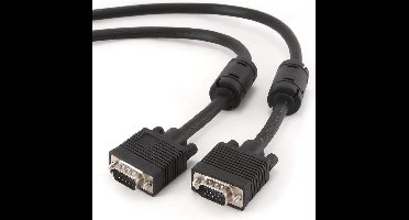 Premium VGA monitor kabel met ferriet kernen - CCS aders / zwart - 1 meter