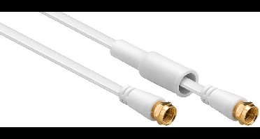 Goobay F (m) - F (m) platte coaxkabel / weerbestendig - wit - 7,5 meter