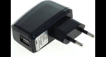 USB thuislader met 1 poort - haaks - 1A / zwart