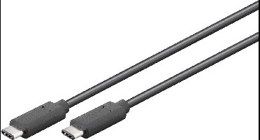 USB-C naar USB-C kabel - USB3.0 - tot 20V/3A / zwart - 1 meter