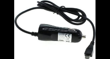 USB Micro B autolader met vaste kabel - 2A / zwart - 1 meter
